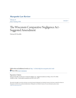 The Wisconsin Comparative Negligence Act