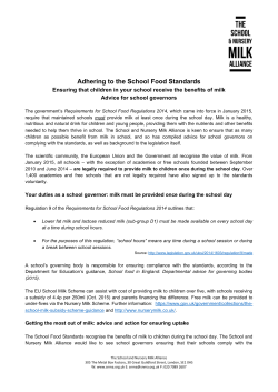 Adhering to the School Food Standards