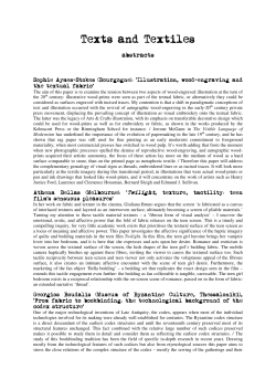 Texts and Textiles abstracts