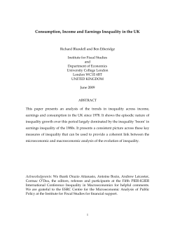 Consumption, Income and Earnings Inequality in the UK