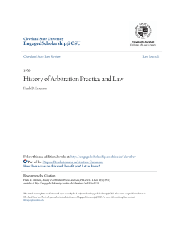 History of Arbitration Practice and Law