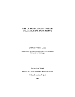 the cuban economy today: salvation or damnation?