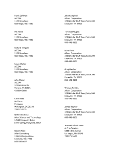 Frank Coffman AECOM 117A Broadway Oak Ridge, TN 37830 Pat