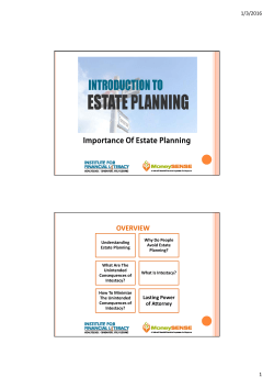 8A - 17Jan2016_Importance of Estate Planning