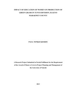 Impact Of Education Of Women On Production Of