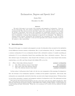 Exclamatives, Degrees and Speech Acts