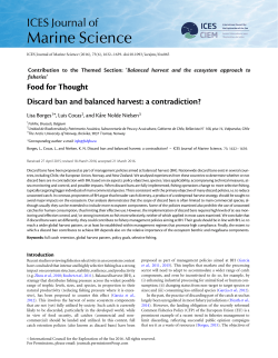 Discard ban and balanced harvest: a contradiction?