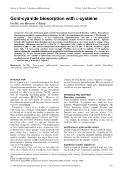 Gold-cyanide biosorption with L-cysteine