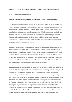 Transatlantic Decadence in Art and Literature