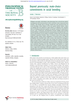 Beyond promiscuity: mate-choice commitments in social breeding