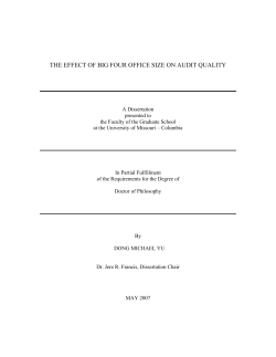THE EFFECT OF BIG FOUR OFFICE SIZE ON AUDIT QUALITY