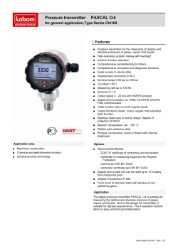 Pressure transmitter PASCAL Ci4