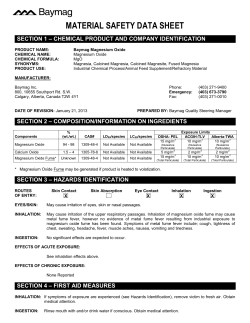 Magnesium Oxide MSDS