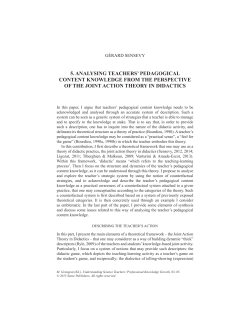 5. analysing teachers` pedagogical content knowledge from the