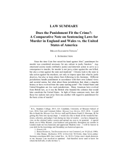 LAW SUMMARY Does the Punishment Fit the Crime?