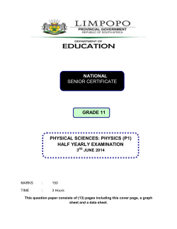 Final 2014 Grade 11 QUESTION Paper 1 June
