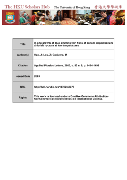 Title In situ growth of blue-emitting thin films of cerium