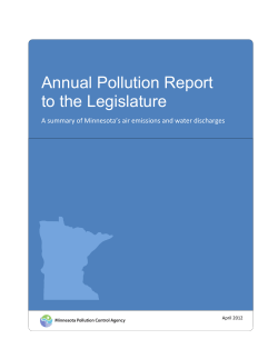 Annual Pollution Report to the Legislature