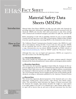 Material Safety Data Sheets (MSDSs)