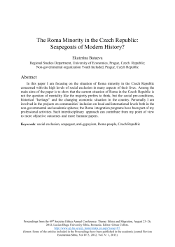 The Roma Minority in the Czech Republic