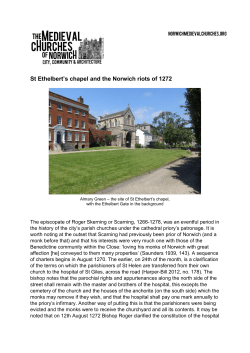 St Ethelbert`s chapel and the Norwich riots of 1272
