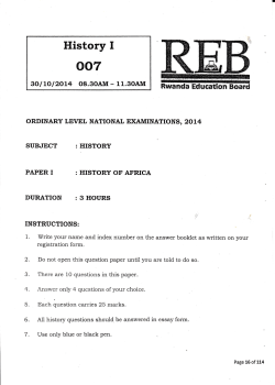 History I - National Examination