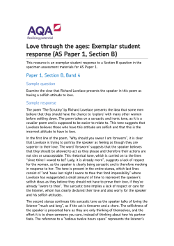AS English Literature A Exemplar student response 2 - band 3