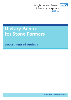 Dietary Advice for Stone Formers - Brighton and Sussex University