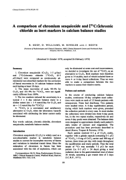 Chromic Chloride as Inert Markers in Calcium