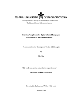 Deriving Paraphrases for Highly Inflected Languages, with a Focus