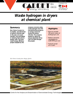 Waste hydrogen in dryers at chemical plant
