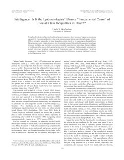 Intelligence: Is It the Epidemiologists` Elusive