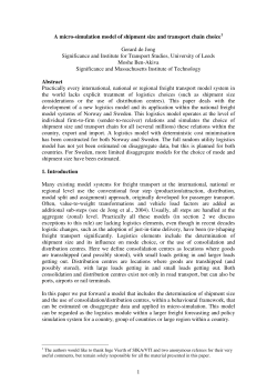 1 A micro-simulation model of shipment size and transport chain