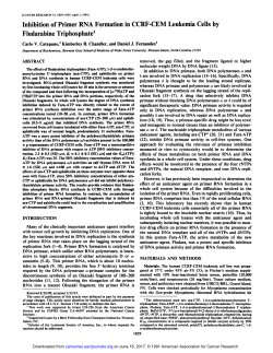 Inhibition of Primer RNA Formation in CCRF