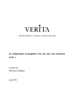 independent investigation into the care and treatment of Mr J