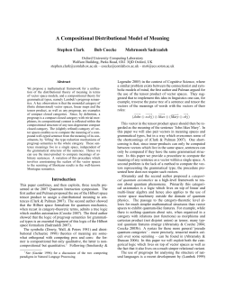 A Compositional Distributional Model of Meaning