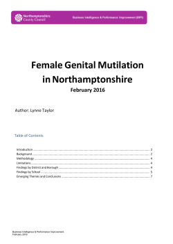 FGM in Northamptonshire - Northamptonshire Analysis