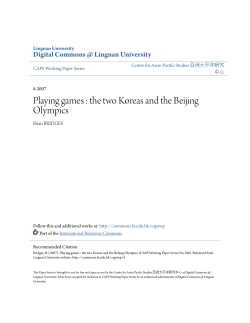 Playing games : the two Koreas and the Beijing Olympics