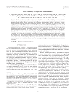 Neuropathology of Cognitively Normal Elderly