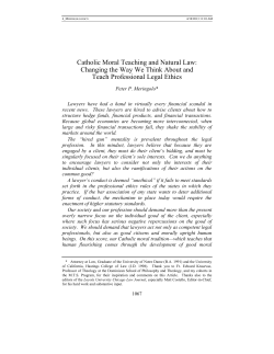 Catholic Moral Teaching and Natural Law