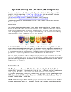 Synthesis of Ruby Red Colloidal Gold Nanoparticles