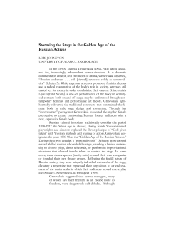 Storming the Stage in the Golden Age of the Russian Actress