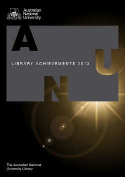 ANU Library Achievements 2013