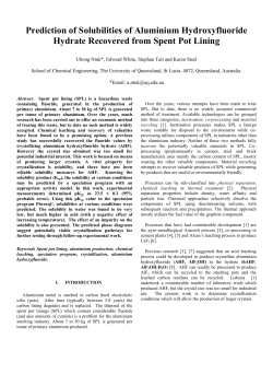 Prediction of Solubilities of Aluminium Hydroxyfluoride Hydrate