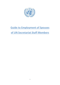 Guide to Employment of Spouses of UN Secretariat Staff