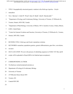 Geographically structured genetic variation in the