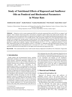 Poly-Unsaturated fatty acids, Cardiovascular diseases, Rapeseed