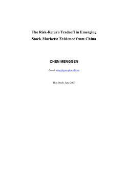 The Risk-Return Tradeoff in Emerging Stock Markets: Evidence from