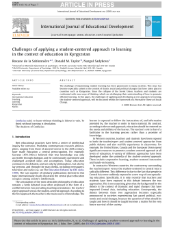 Challenges of applying a student-centered approach to learning in