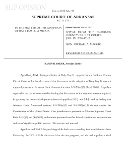 supreme court of arkansas - The Official Opinions of the Arkansas